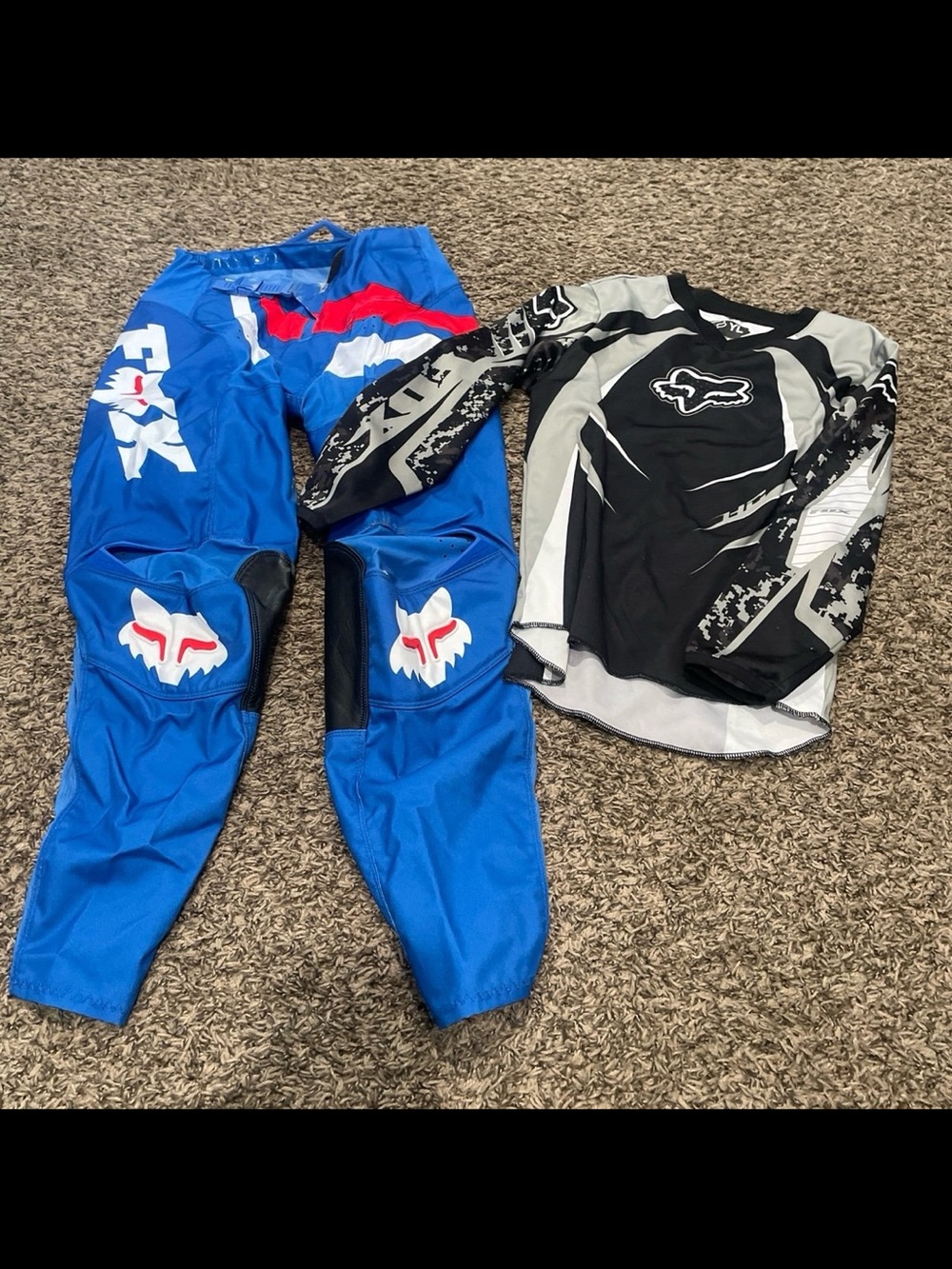 Fox, racing motocross pants and shirt set kids large